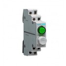 Buton cu lampa verde cu revenire 1ND Hager-Polo